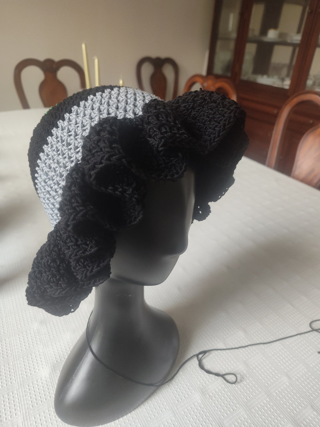 Crochet Bucket Hat with Ruffle Edge