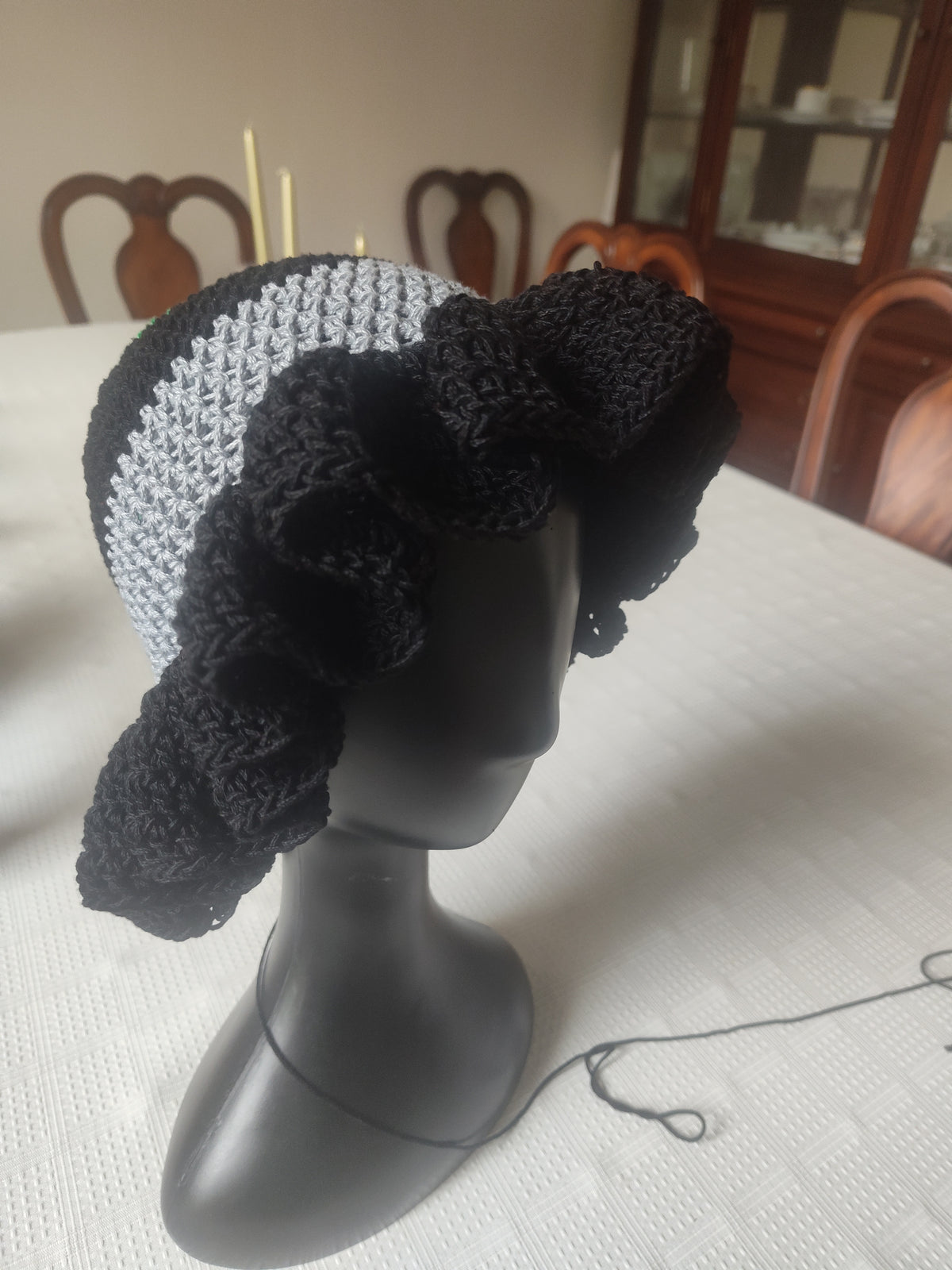 Crochet Bucket Hat with Ruffle Edge