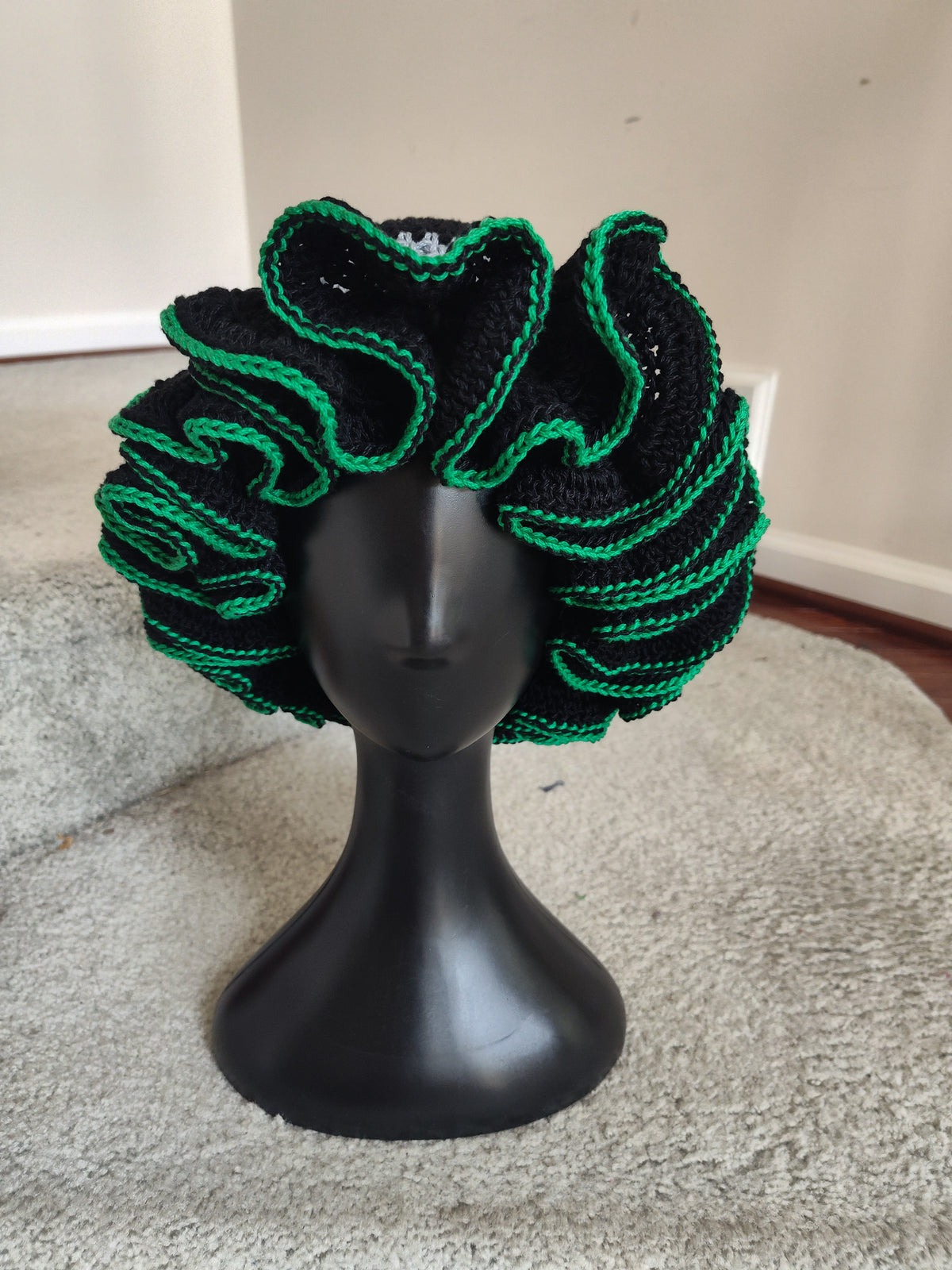 Crochet Bucket Hat with Ruffle Edge