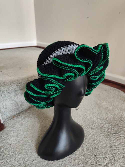Crochet Bucket Hat with Ruffle Edge